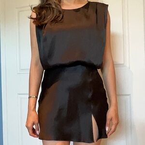 Amanda Uprichard Black Silk Mini Dress